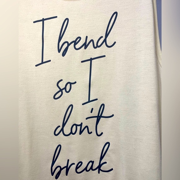 All In Motion Women’s athletic beige Tank Top “I bend so i don’t break“ size XL - Picture 5 of 5